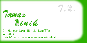 tamas minik business card